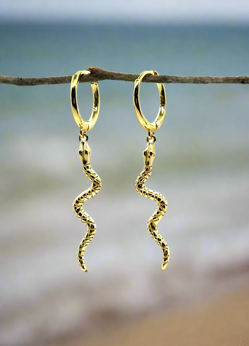 Snake Earrings - Gold