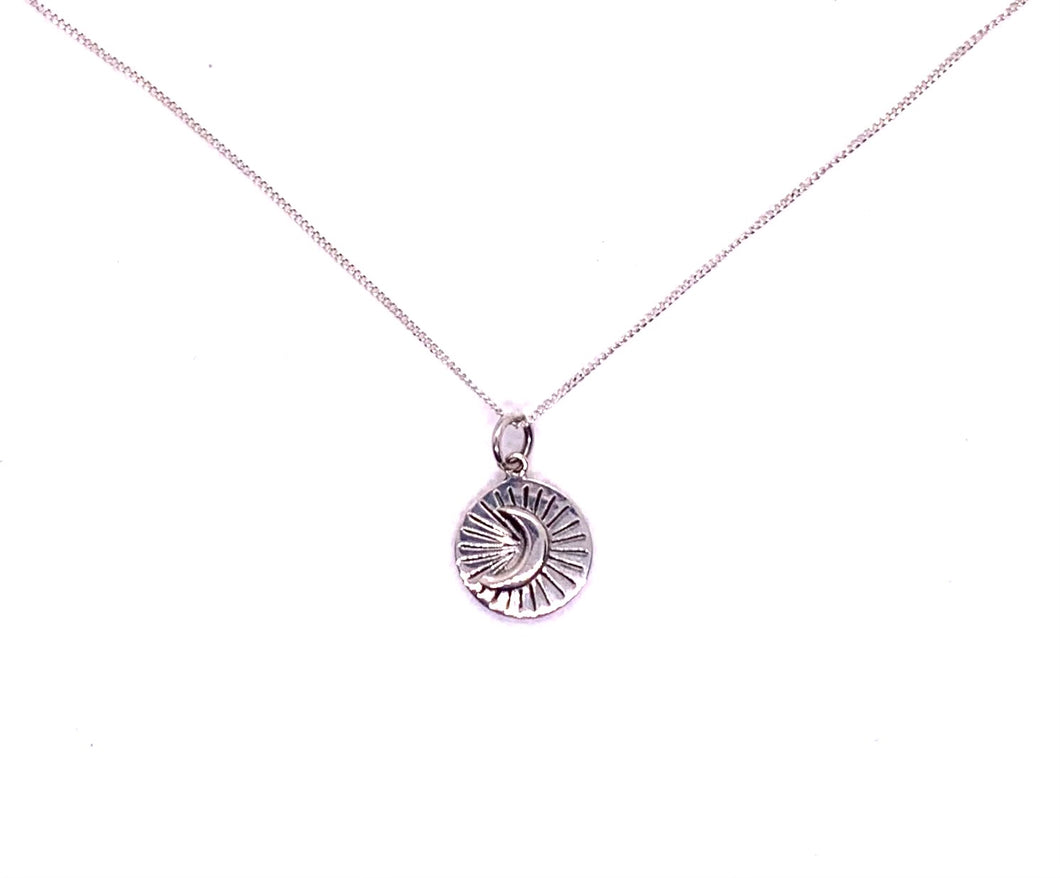 Beaming Moon Necklace - Silver